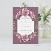 Together Forever Mauve Floral Wedding Invitation