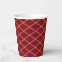 Burgundy and Goldenrod Art Deco Elegance Paper Cups