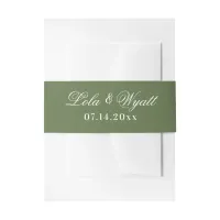 Fern Green Elegant Wedding Invitation Belly Band