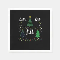 Let's Get Lit Funny Christmas Drinking Essential Napkins