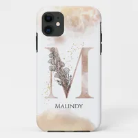 Monogram Initial Modern Letter M Boho Personalized iPhone 11 Case