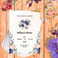 Colorful Elegant Wedding Invitation Portrait