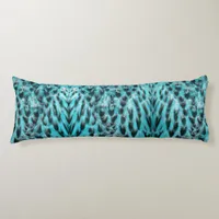 Chic animal print- feather pattern, blue and black body pillow