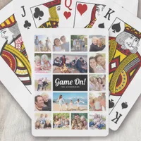 Game On! Monogram Retro Photo Collage 16 Pictures Poker Cards