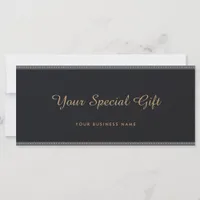 Business Logo Black & Gold Script Gift Certificate