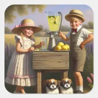 Retro Lemonade Stand Have a Good Summer Square Sticker