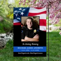 Memorial Police Officer Patriotic Cemetery  Garden Flag