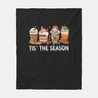 Tis The Season Football Pumpkin Spice Halloween Fa Fleece Blanket
