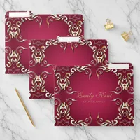 Burgundy And Gold Elegant Vintage Classic Royal File Folder