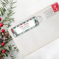 Happy Holidays Christmas Winter Forest Label
