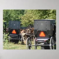 Amish Horses and Buggies Poster