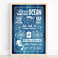Advice From The Ocean Cute Beach Quote Poster
