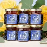 Elegant 65th Blue Sapphire Wedding Anniversary Honey Jar Favors