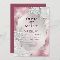 WEDDING | Pale Burgundy Pearl Shimmer Invitation