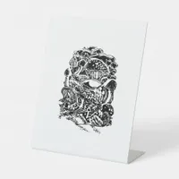 Cottagecore Aesthetic Frog Mushroom Goblincore Art Pedestal Sign