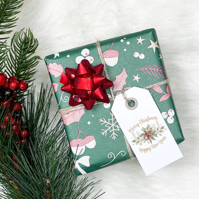 Christmas Bouquet with Cranberry Gift Tags