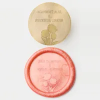 Romantic and Poetic Pastel Tulips Watercolor Wax Seal Stamp