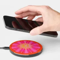 Funky Pattern Citrus Orange Yellow & Pink  Wireless Charger