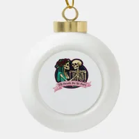 Till Death Do Us Part Valentine Art – Spooky Cute  Ceramic Ball Christmas Ornament