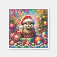 Christmas Otter Napkins