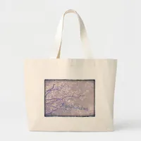 Merry Christmas Winter Tree Branches Large Tote Bag