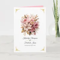 Pink and Gold Floral Wedding Program