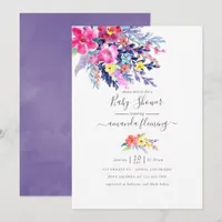 Colorful Watercolor Floral Spring Baby Shower Invitation