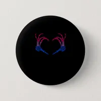 Skeleton Heart Bisexual Lgbt-Q Pride Skull Hand Button