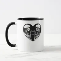 Skeleton Heart Hands Sign Halloween Costume Retro  Mug