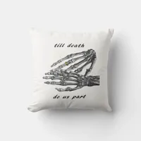 Till Death Do Us Part Skeleton Hands Cream Classic Throw Pillow