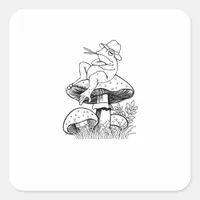 Cottagecore Aesthetic Frog Mushroom Toad Goblincor Square Sticker