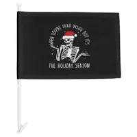 Are Holiday Season Skeleton Car Flag