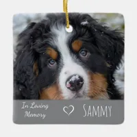 Pet Memorial Dog Photo In Loving Memory Ceramic Ornament