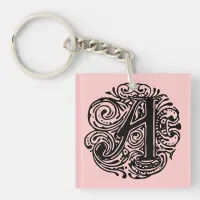 Monarchia Black Letter "A" Keychain