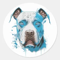 Pitbull with Blue Eyes | Dog Lover's  Classic Round Sticker