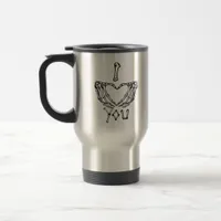 Skeleton Hands Making A Heart Subtle Expression Travel Mug
