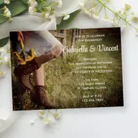 Cowgirl and Sunflowers Western Engagement Party Invitation