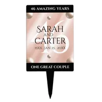 Elegant 46th Pearl Wedding Anniversary Celebration Cake Topper