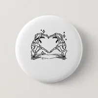 Skeleton Hand Heart Funny Design Style Button
