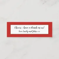 Red Wedding Reception Drinks Ticket