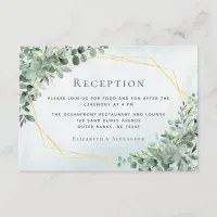 Eucalyptus Greenery Geometric Wedding Reception Enclosure Card