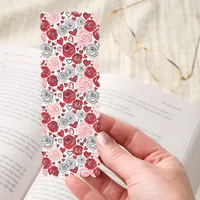 Doodle Art Style Red Pink Roses Hearts Valentine's Bookmarks