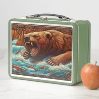 Wild Bear Clashing with River’s Power Metal Lunch Box