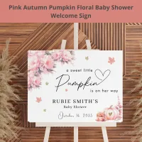 Blush Pink Pumpkin Gold Leafs Girl Baby Shower Foam Board