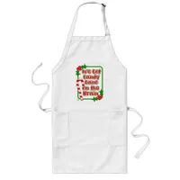 Candy Cane on Brain Holiday Treat Time Long Apron