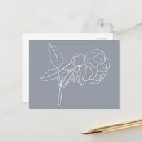 White Pretty Flower Doodle  Postcard