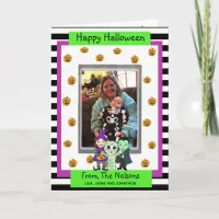 Mummy, Witch and Vampire Photo Halloween Card