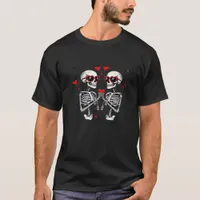 Skeleton Heart Hands Trending Modern Aesthetic T-Shirt