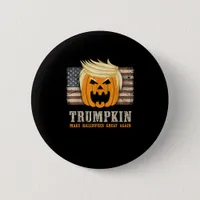 Halloween Trumpkin Vintage Us Flag Funny Button
