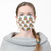 Cute Whimsical Winter Owls Adult Cloth Face Mask